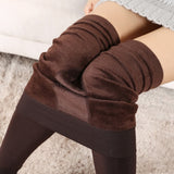 Women Warm Winter Leggings High Waist Velvet Cashmere Knitted Thick Elastic Skinny Ankle-Length Lining Pants Hot Bottom