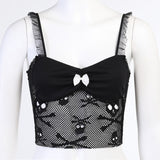 Black Corset Top Sexy Cute Spaghetti Strap Crop Top Fashion High Street Summer Women Cami Top 90s Y2k Aesthetic Camisole