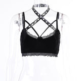 Black Corset Top Sexy Cute Spaghetti Strap Crop Top Fashion High Street Summer Women Cami Top 90s Y2k Aesthetic Camisole