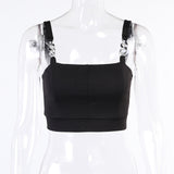 Black Corset Top Sexy Cute Spaghetti Strap Crop Top Fashion High Street Summer Women Cami Top 90s Y2k Aesthetic Camisole