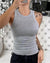 Bjlxn Ribbed  Women Tank Top Sexy Plus Size Elastic Sexy Summer Tank Tops Solid O Neck Off Shouled Casual White Tank Tops Female