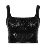 Black Corset Top Sexy Cute Spaghetti Strap Crop Top Fashion High Street Summer Women Cami Top 90s Y2k Aesthetic Camisole