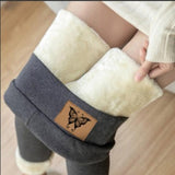 Winter Women Long Pants Thick Plush Fleece Warm Leggings Female Workout Drawstring Elastic Waist Lace-up Loose Sweatpants